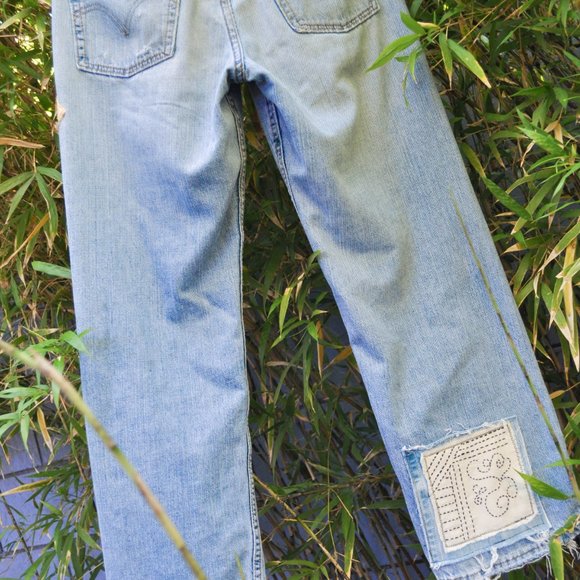 The "Halle" Jeans | Upcycled Boho Retro Patchwork | - Picture 8 of 10